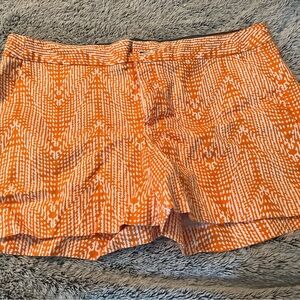 Banana Republic Vibrant Orange and White Women's Shorts